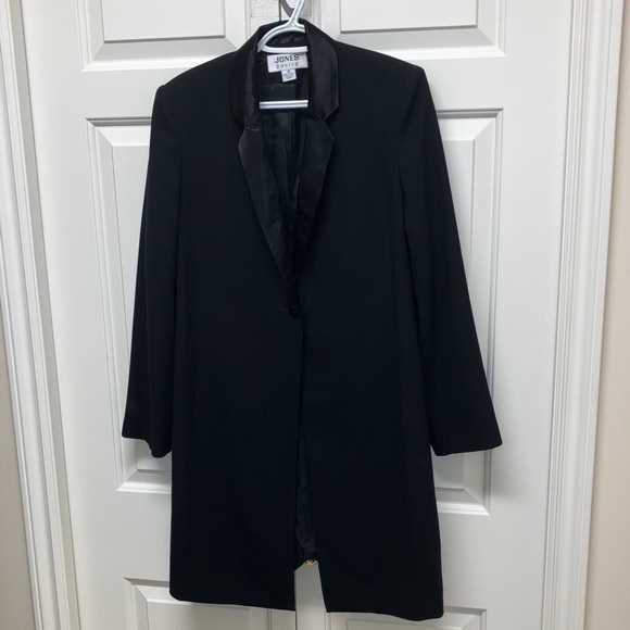 Vintage Jones Basic evening jacket with satin accent collar, black, size 8 - Picture 2 of 10